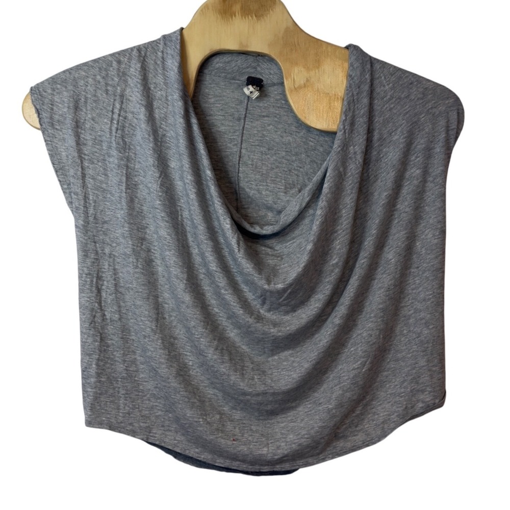We The Free Fantasy Jersey Cowl Tee Size S Oversized Gray Slouchy Relaxed Soft